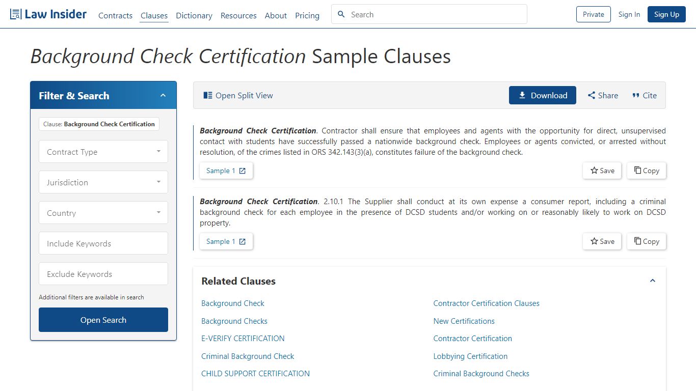 Background Check Certification Sample Clauses | Law Insider